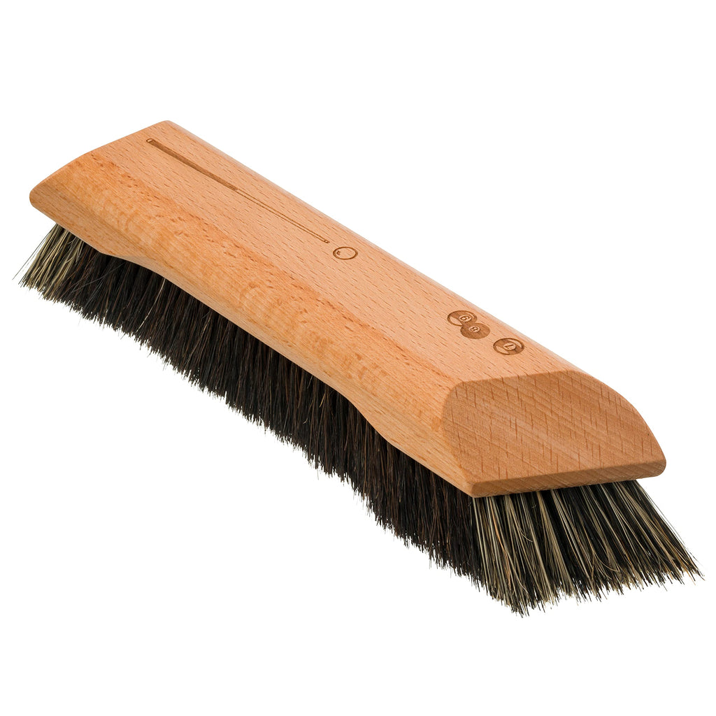 Redecker Billiards Table Brush, Dark Horsehair Bristles, Offset Edge, Oiled Beechwood Handle, Made in Germany - BeesActive Australia