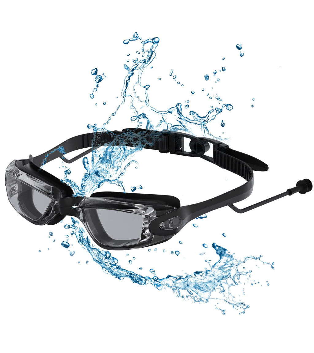 Swimming Goggles Swim Glass for Adult Men Women Swim Goggles with Earplugs & 3 Nose Pieces Clear - BeesActive Australia