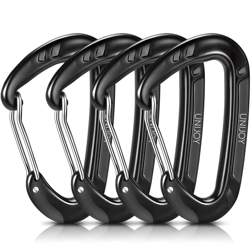 Unijoy Carabiner Clips, 4 Pack, 12KN Heavy Duty Wiregate Carabiners for Camping Hiking Hammock etc, Small Aluminium Caribeaners for Backpack and Dog Leash - BeesActive Australia