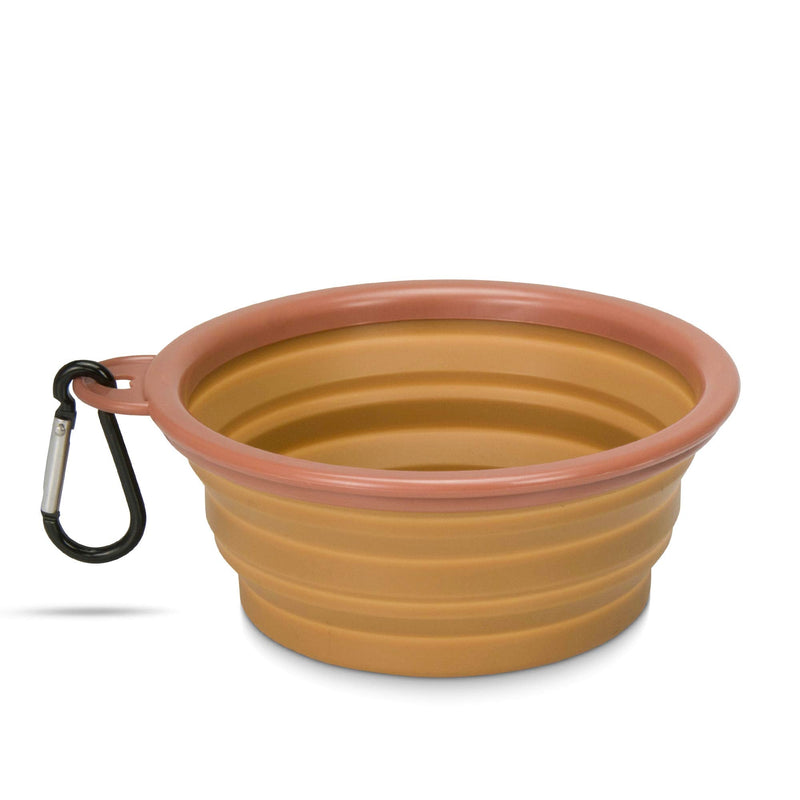 Made Easy Kit Portable Collapsible Dog Bowl for Water or Food Great Pet Travel Bowl in Multiple Sizes (Standard - 12oz, Brown) - BeesActive Australia