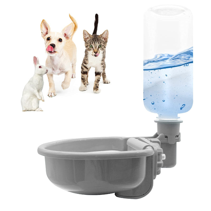 Vannon Dog Water Bottle for Crate 16oz/480ml Anti-Overflow BPA Free Water Dispenser for Small Dogs Cats Rabbit Ferret and Small Animals Grey - BeesActive Australia