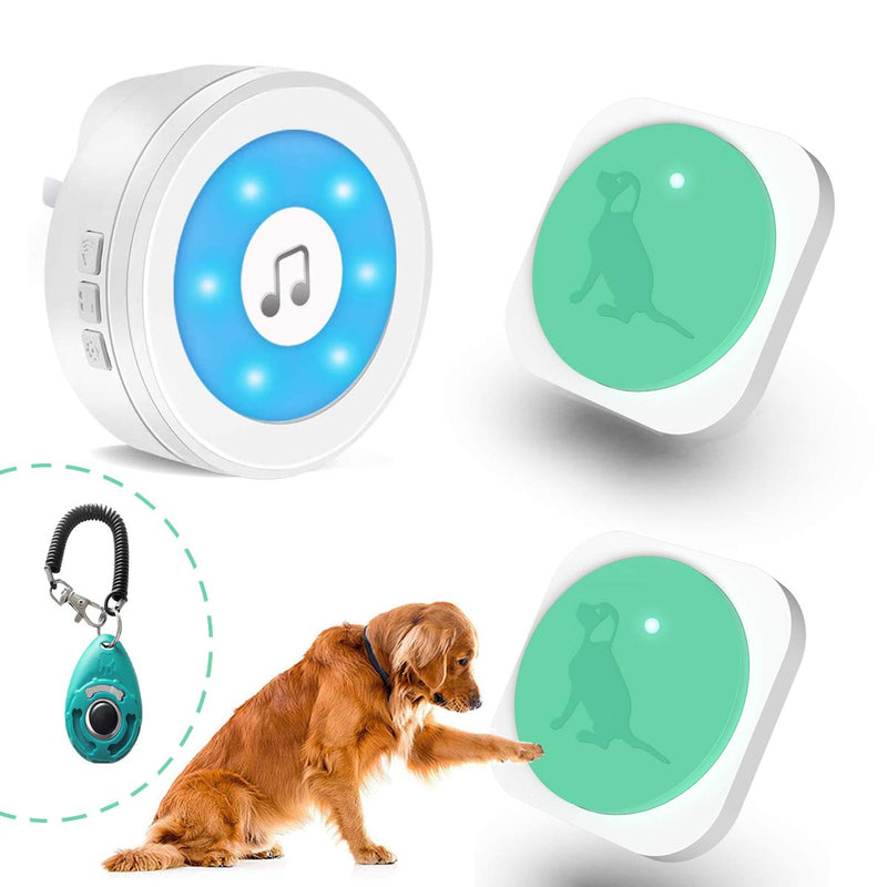YisTech Dog Doorbell for Potty Training Wireless Doggie Door Bell with Warterproof Touch Button/Bells for Dogs to Ring to Go Outside 2 button - BeesActive Australia
