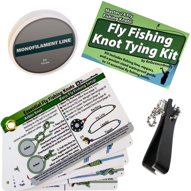 ReferenceReady Fly Fishing Knot Tying Kit – Fly Fishing Knot Cards, Nippers, and Fishing Line | Practice and Master The 14 Best Fly Fishing Knots - BeesActive Australia
