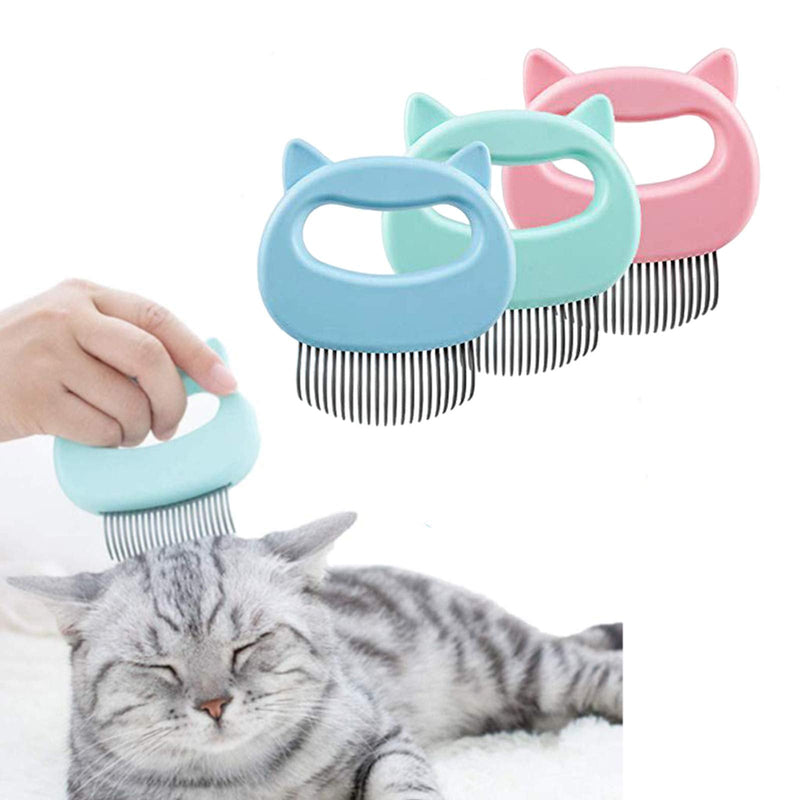 Luckgy 3 Pcs Cat Dog Comb Pet Hair Grooming Massage Comb, Cat Dog Hair Shedding Brush Pet Shell Comb for Removing Matted Tangled Fur and Loose Hair (Blue,Green, Pink) - BeesActive Australia