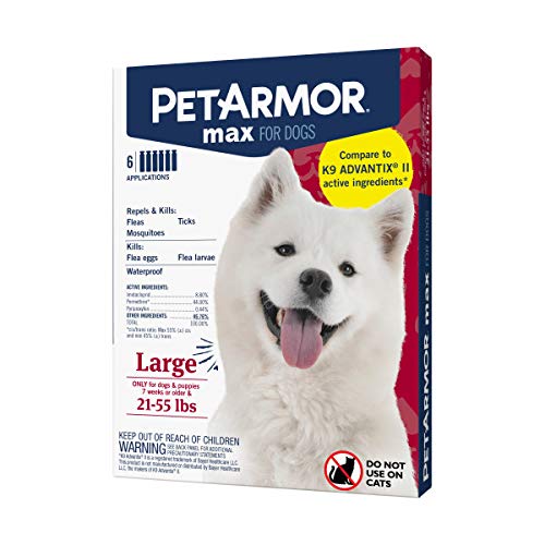 PetArmor Max Flea, Tick and Mosquito Prevention for Large Dogs (21 to 55 Pounds), 6 Monthly Treatments - BeesActive Australia