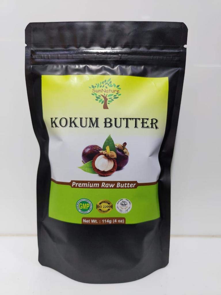 Kokum Butter - Light, Firm Butter, Use to Make Soap, Lotion Bars, Lip Balm, Body Butter - Scent-Free - by SunNature (4 Oz) - BeesActive Australia