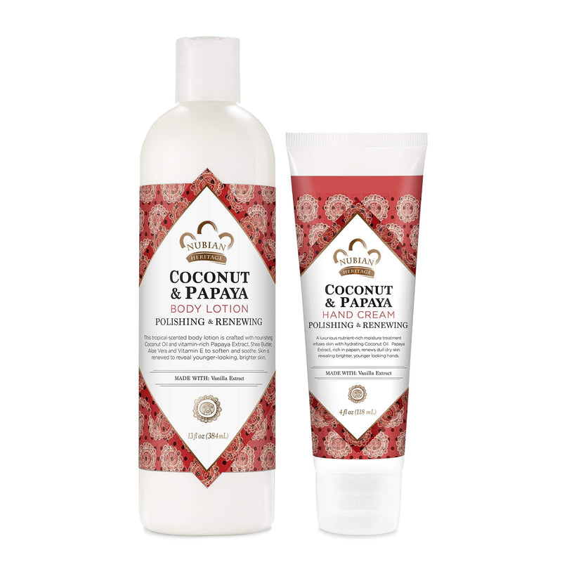 Nubian Heritage Lotion Skincare Bundle Moisturizer for Dry, Dull Skin Coconut and Papaya Renewing and Hydrating Pack of 2 - BeesActive Australia