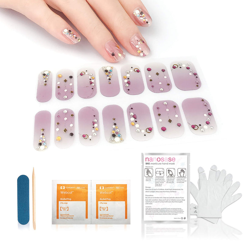 nanosase BNS Bundle, 3D Nail Stickers + SPA Moisturizing Hand Mask (Mask+ K04 Hidden Gem 1pk) 1 Pack - BeesActive Australia