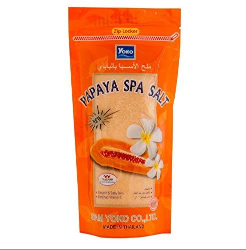 Pack of 2 YOKO Papaya Spa Salt Scrub Smooth & Body Skin Enriched Vitamin E - Papaya SPA Salt is for a skin, enriched vitamin E, Papaya with natural salt benefits.300g X2p.(21 Oz) - BeesActive Australia