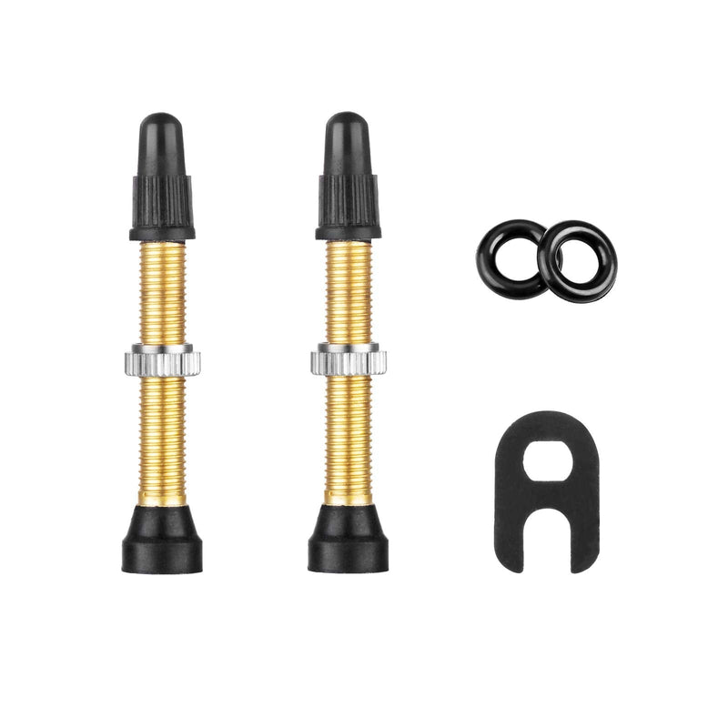 HZJD 2PCS Bike Tubeless Presta Air Valve Stem, Quality Brass Tubeless Presta Valve Stem(40 mm), Valve Core Remover Tool - BeesActive Australia