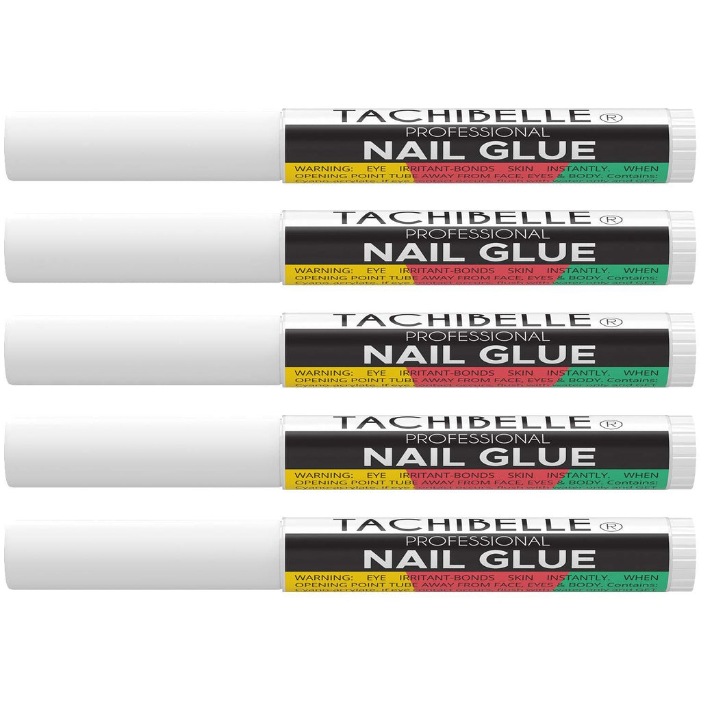 Tachibelle Pro 5 pcs Nail Tip Glue - Press on Nails. Adhesive Super Bond For Acrylic Nails Tips, Nail Repair, Broken, Crack Nail Tips, Arts Rhinestones. Strong and Long Lasting - 0.07 oz for each glue - BeesActive Australia