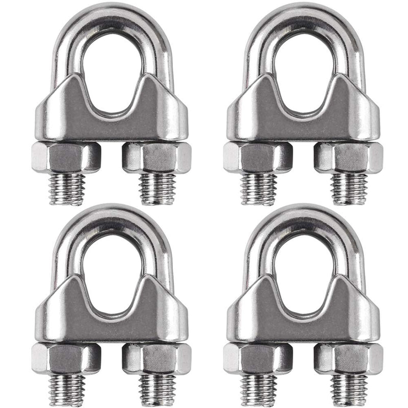 Cozihom 1/2 Inch M12 Wire Rope Cable Clip Clamp, 304 Stainless Steel, U Bolt Saddle Fastener, 4 Packs - BeesActive Australia