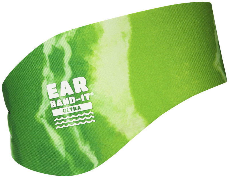 EAR BAND-IT Ultra Tie Dye Swimming Headband – ONLY Swim Ear Band Invented by ENT Doctor – Block Water Secure Earplugs – Kid & Adult Sizes – Recommended Water Protection for Bath, Shower, Pool, Beach Medium (ages 2 to 8yrs) Green Tie Dye - BeesActive Australia