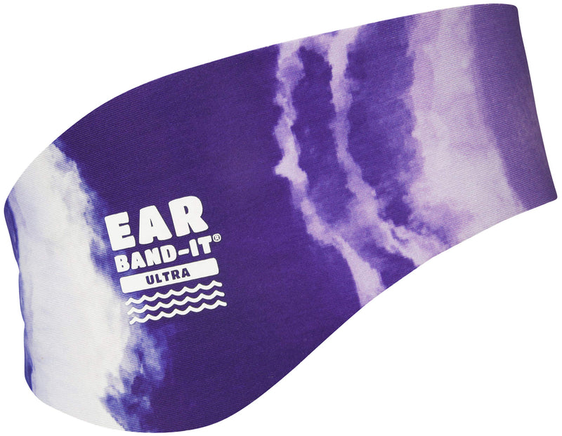 EAR BAND-IT Ultra Tie Dye Swimming Headband – ONLY Swim Ear Band Invented by ENT Doctor – Block Water Secure Earplugs – Kid & Adult Sizes – Recommended Water Protection for Bath, Shower, Pool, Beach Large (ages 9yrs to adult) Purple Tie Dye - BeesActive Australia
