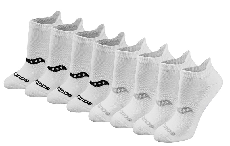 Saucony Women's Performance Heel Tab Athletic Socks (8 & 16 Pairs) Shoe Size: 5-10 Basic White (8 Pairs) - BeesActive Australia