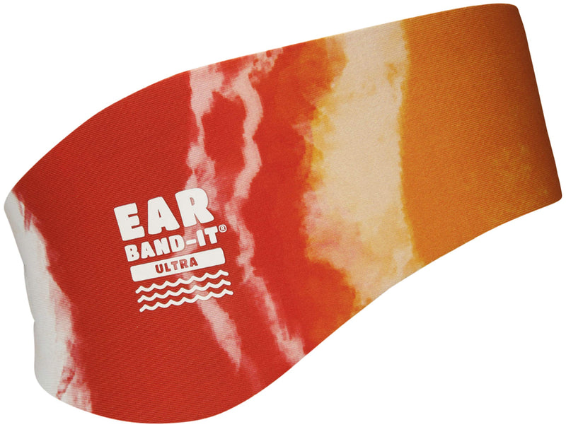 EAR BAND-IT Ultra Tie Dye Swimming Headband – ONLY Swim Ear Band Invented by ENT Doctor – Block Water Secure Earplugs – Kid & Adult Sizes – Recommended Water Protection for Bath, Shower, Pool, Beach Large (ages 9yrs to adult) Orange Tie Dye - BeesActive Australia