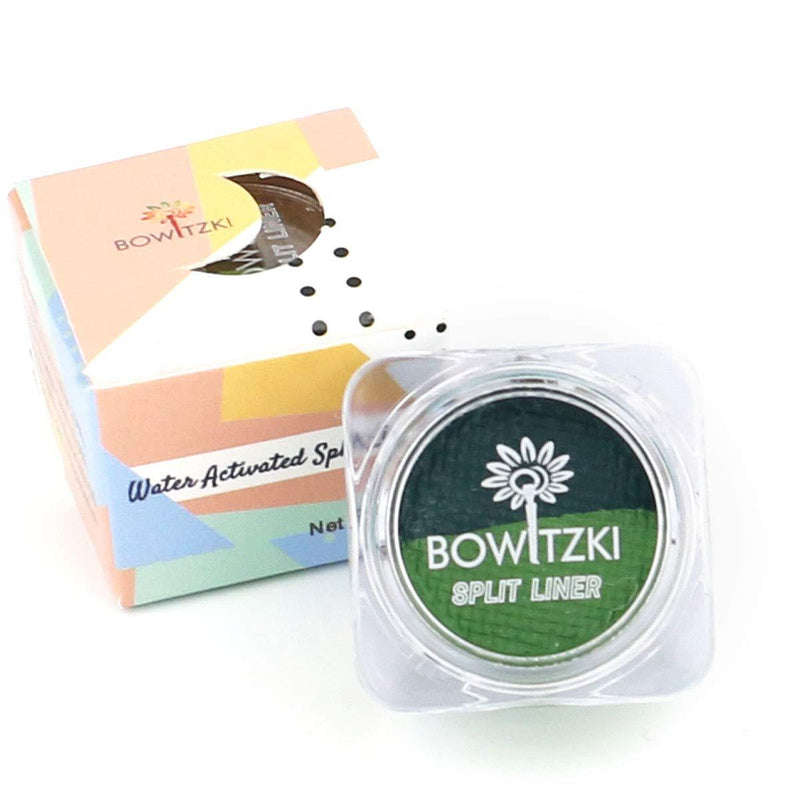 Bowitzki Water Activated Split Cake Eyeliner Retro Hydra Liner Makeup Mid Green and Green Color Face Body Paint Leaf - BeesActive Australia