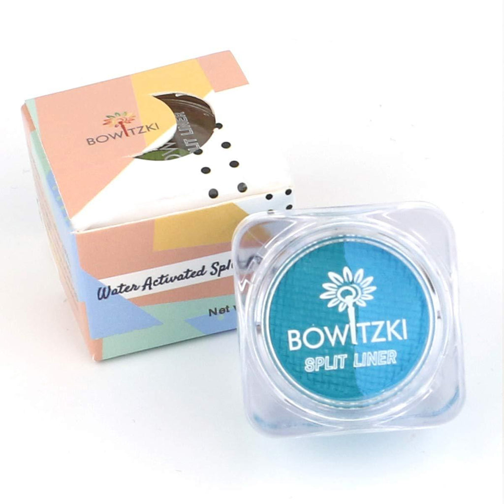 Bowitzki Water Activated Split Cake Eyeliner Retro Hydra Liner Makeup Teal and Blue Color Face Body Paint SPLIT-TEALBLUE - BeesActive Australia