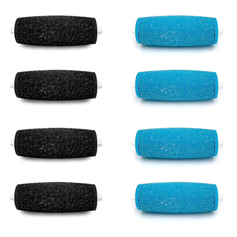 8 Pcs Foot Scrubber Rollers - Compatible with Electric foot file, Extra Coarse Heads for Feet, Pedicure Tools for Remove Hard and Dead Skin (Blue&Black) - BeesActive Australia