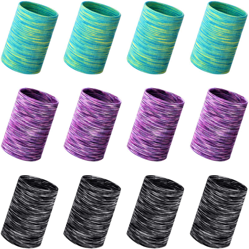 6 Pairs Cooling Wristbands Athletic Exercise Wrist Sweatband Ice Cooling Sweat Absorbing Wristband for Men Women Gym Yoga Sports Blue, Black, Purple - BeesActive Australia