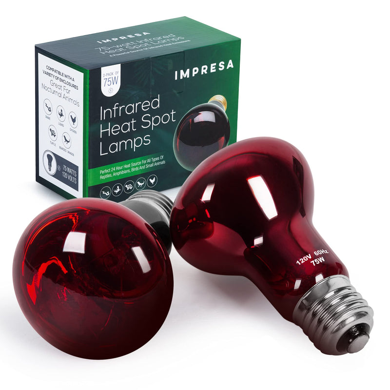 [2-Pack]‌ ‌75‌ ‌Watt‌ ‌Infrared‌ ‌Heat‌ ‌Lamp Bulb‌ ‌for‌ ‌Reptiles‌ ‌-‌ ‌‌ Keeps‌ ‌Your‌ ‌Animals‌ ‌Warm‌ ‌-‌ ‌Red‌ ‌Heat‌ ‌Lamp‌ ‌Bulb‌ ‌Compatible‌ ‌with‌ ‌a‌ ‌Variety‌ ‌of‌ ‌Enclosures‌ - BeesActive Australia