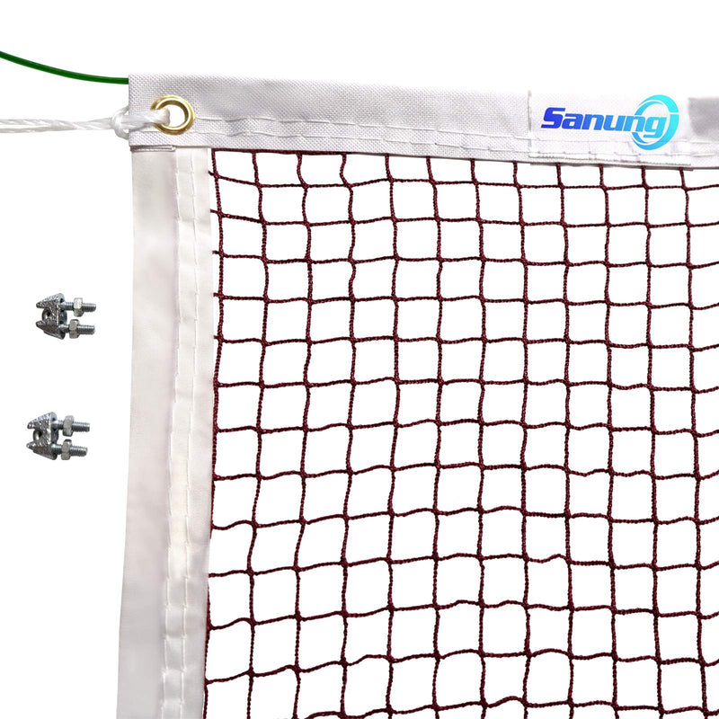 Sanung Badminton Net with Steel Wire Clamps Carrying Bag 4-Sides Stitching Badminton Replacement Net for Backyard Gym Mesh Net for Daily Training Exercise Competition 20FT x 2.5FT - BeesActive Australia