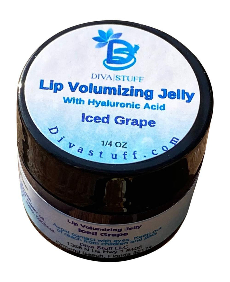 Lip Volumizing Jelly, Iced Grape Flavor, No Wax, Maximum Amount of Hyaluronic Acid, Jamaican Black Castor Oil and Vitamin E, Smooths, Plumps, Hydrates - BeesActive Australia