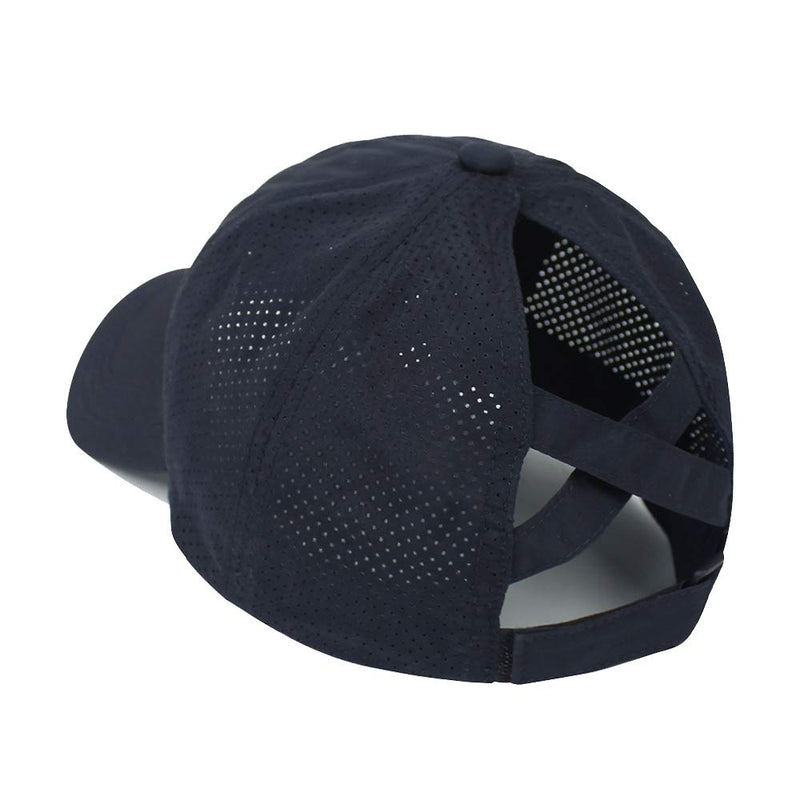 Bonvince Womens Criss Cross Ponytail Hat Quick Drying Baseball Cap Sun Hats UV Protection Sport Cap Dark Blue - BeesActive Australia