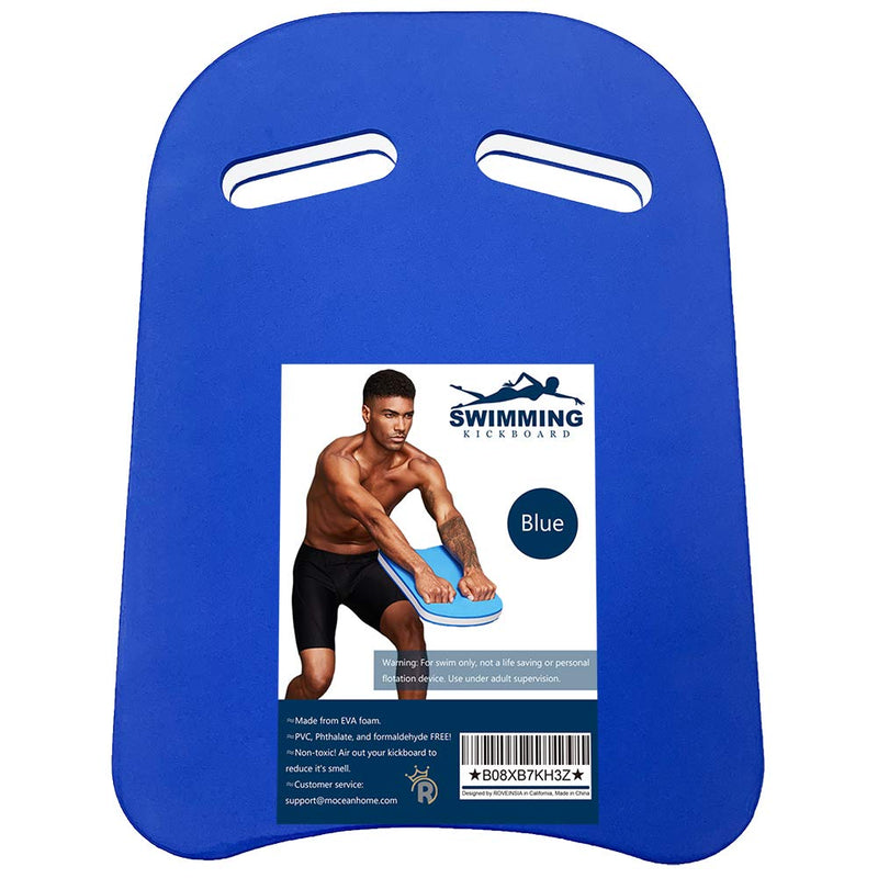 Roveinsia Kickboards Swimming, Swim Training Aid Kick Board for Adults and Kids, U Design Pool Floats with Integrated Hole Handle, EVA Foam, Blue - BeesActive Australia