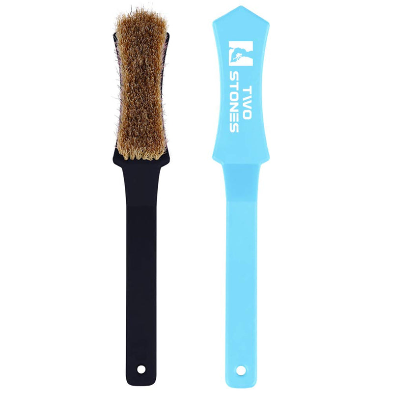TWO STONES Bouldering Brush with Thick Ultra Durable Boar's Hair Bristles,Perfect Rock Climbing Brushes for Rock Climbing Holds on Climbing Wall as Climbing Chalk Brush Indoor or Outdoor Black&Light Blue - BeesActive Australia