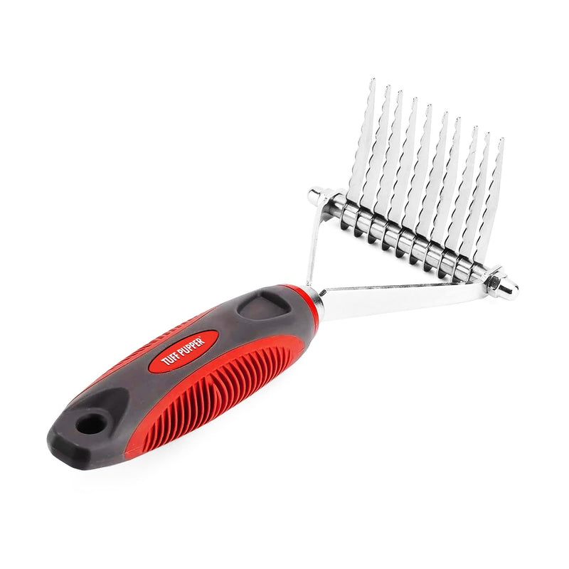 Tuff Pupper Dog Undercoat Rake Tool | Easily & Safely Remove Dead, Matted Or Knotted Hair | Ergonomic Dematting Comb For Thick Coats | Non-Slip Safety Handle Provides Precision Control Against Knots - BeesActive Australia