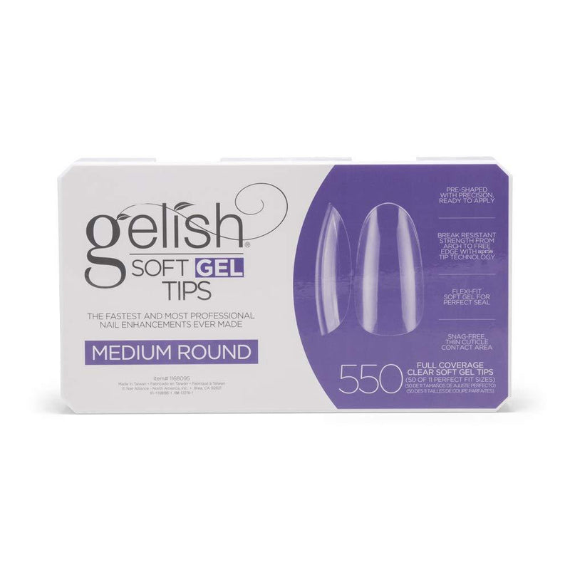 Gelish Soft Gel Nail Tips, 550 count Medium Round - BeesActive Australia