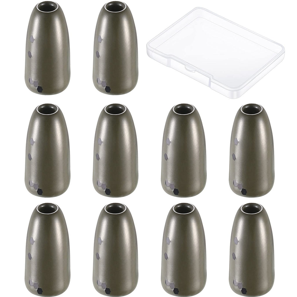 10 Pieces Tungsten Bullet Fishing Weight Tungsten Fishing Weights Flipping Weights Fishing Weight Sinker Bullet Worm Sinkers for Bass Fishing Pitching and Flipping 1/8 OZ - BeesActive Australia