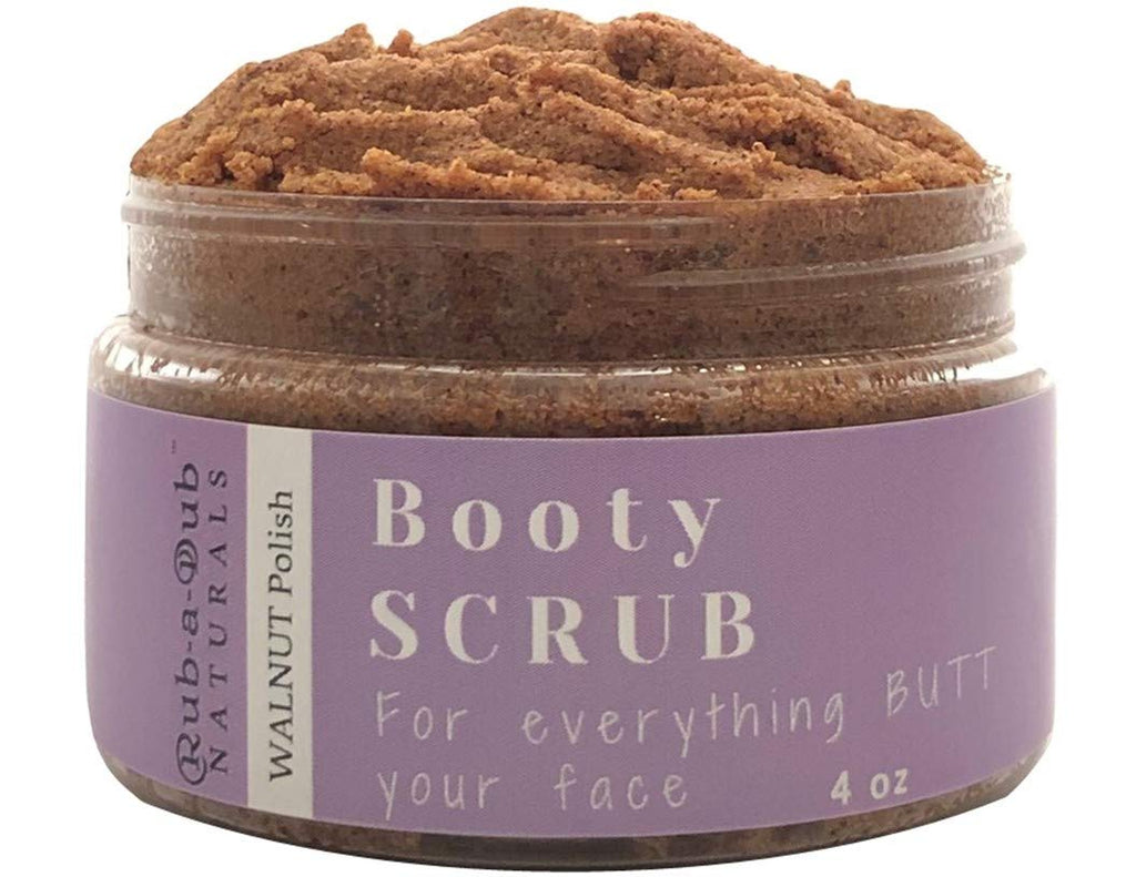 Rub-a-Dub Naturals Premium Walnut Body, Back & Booty Scrub – Exfoliating Butt Scrub for Acne, Cellulite, Stretch Marks, Ingrown Hair, Keratosis Pilaris – MADE IN USA (4 ounce - Full Size) 4 Ounce - Full Size - BeesActive Australia
