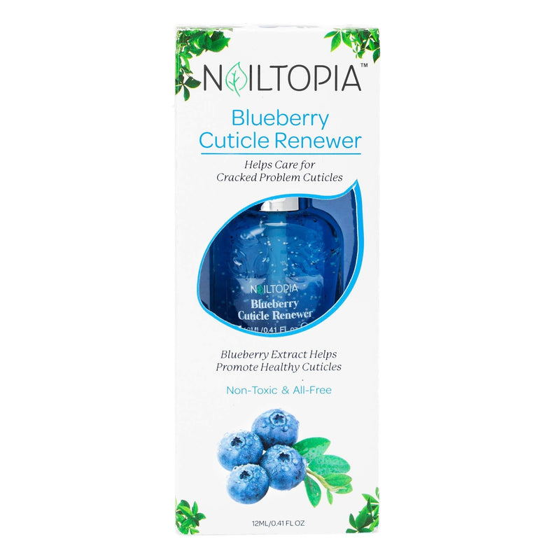 Nailtopia - Cuticle Renewer - For Cracked and Problem Cuticles - Plant-Based, Non Toxic, Bio-Sourced, Growth & Strengthening Superfood Treatment - Blueberry Extract (Clear) - 0.41 oz - BeesActive Australia