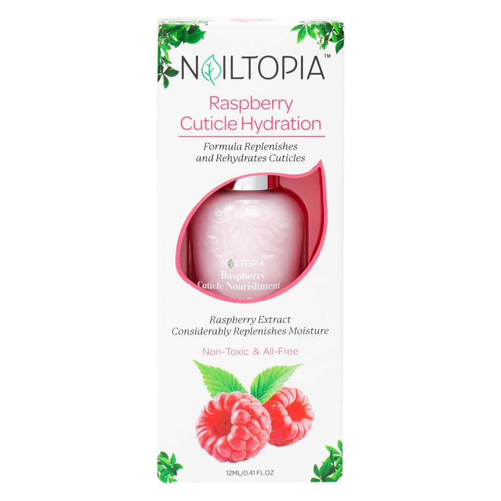 Nailtopia - Cuticle Hydration - Replenishes and Rehydrates - Plant-Based, Non Toxic, Bio-Sourced, Nourishing & Moisturizing Superfood Treatment - Raspberry Extract (Clear) - 0.41 oz - BeesActive Australia