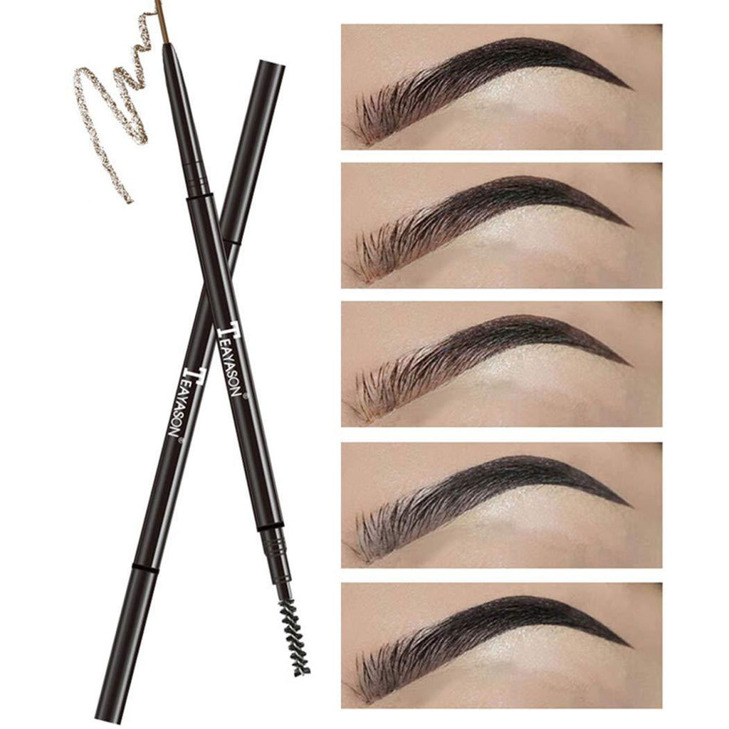 Eyret Eyebrows Pencil Ultra Slim Waterproof Deep Coffee Brows Pen Double-headed Eyebrows Long Wearing Brow Pen Daily Natural Eye Makeup for Women and Girls Pack of 1 3# - BeesActive Australia