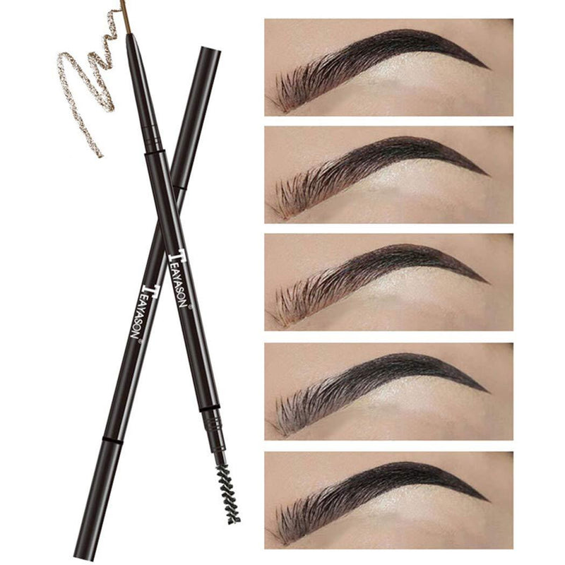 Eyret Eyebrows Pencil Ultra Slim Waterproof Deep Coffee Brows Pen Double-headed Eyebrows Long Wearing Brow Pen Daily Natural Eye Makeup for Women and Girls Pack of 1 3# - BeesActive Australia