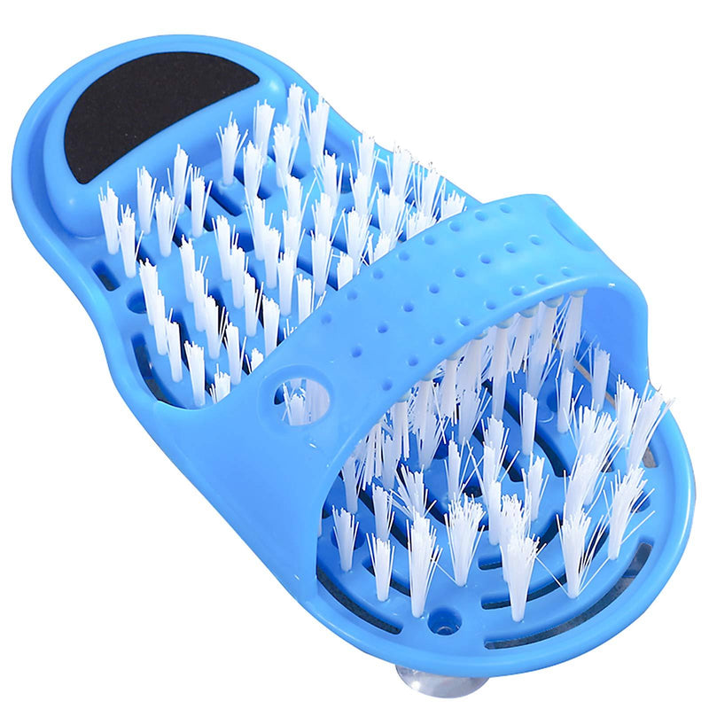 （Blue）Simple foot cleaner, foot cleaning brush, shower SPA massage slippers Magic foot cleaning, foot cleaning brush, foot scrubber with massager slippers - BeesActive Australia