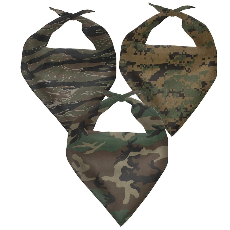 Advocator Dog Birthday Bandana Scarf Triangle Cotton Dog Scarf for Pet Puppy Cat 3pcs camo - BeesActive Australia