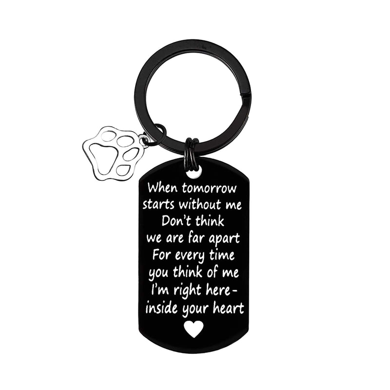 Loss of Pet Keychain Pet Memorial Gifts Keychain Dog Cat Sympathy Gifts for Men Women When Tomorrow Starts Without Me Remembrance Gift for Pet Lover Sympathy Keyring Memorial Gift for Pet Lover - BeesActive Australia