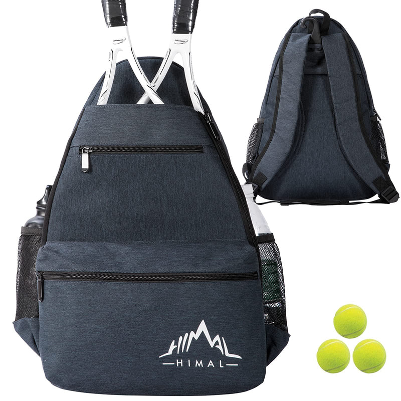 Himal Outdoors Tennis Backpack Tennis Bag - Large Storage Holds 2 Rackets and Necessities With Tennis,Pickleball,Racketball,Suitble for Women,Men and Teenagers Blue Grey - BeesActive Australia