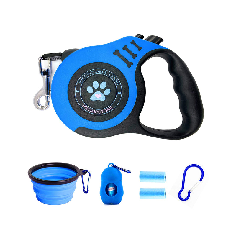 PETIMP STORE Retractable Dog Leash 16ft with Dog Waste Bag Dispenser Dog Bowl for Small Medium Dog - BeesActive Australia