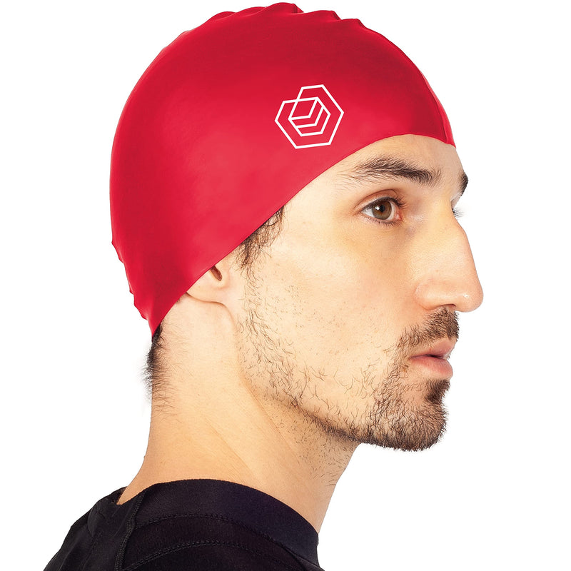 SOUL CAP - Swimming Cap - Designed for Short and Regular Hair - Unisex - Women’s & Men’s Swim Cap - Silicone Red - BeesActive Australia