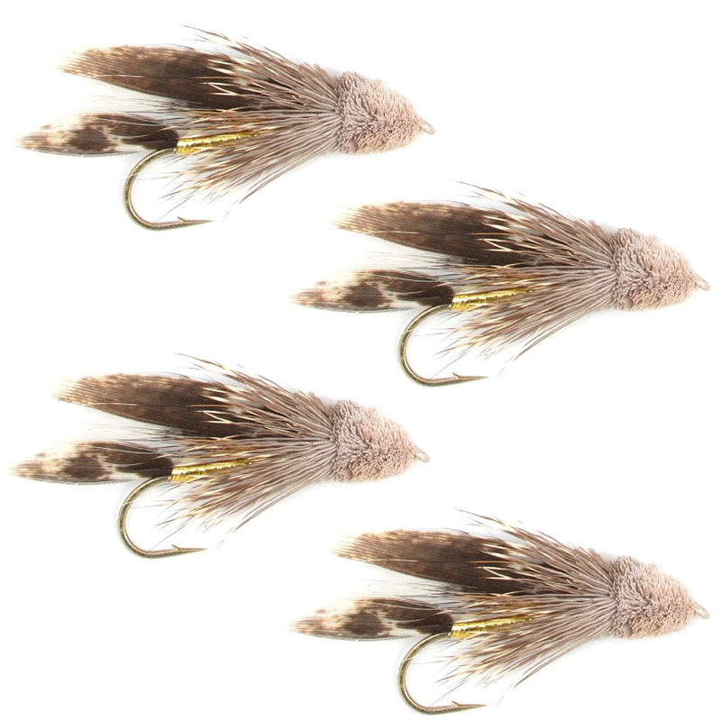 The Fly Fishing Place Muddler Minnow Fly Fishing Flies - Classic Bass and Trout Streamers - Set of 4 Flies Hook Size 12 - BeesActive Australia