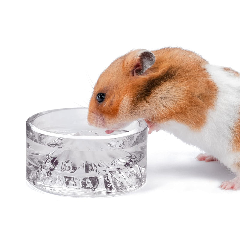 Niteangel Hamster Feeding & Water Bowls: - Mount Fuji Series Glass Drinking Bowls for Dwarf Syrian Hamsters Gerbils Mice Rats or Other Similar-Sized Small Pets White - BeesActive Australia