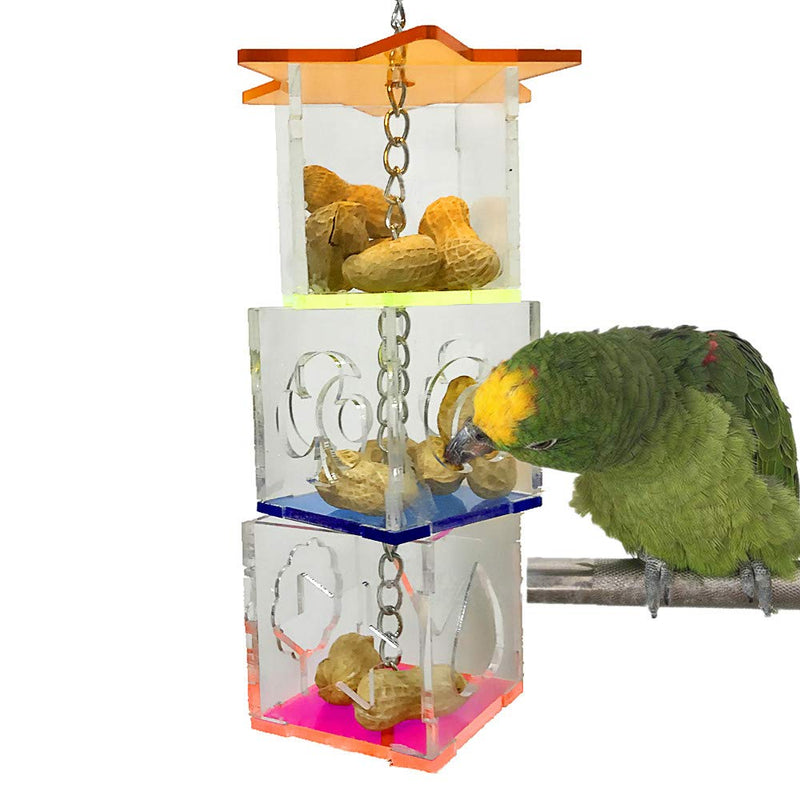 OFLAO Bird Foraging Toys,Creative Parrot Feeder Box,Hanging Treat Foraging Toy for Anchovies,Parakeets,Cockatiel,Conure,Mynah,Macow - BeesActive Australia