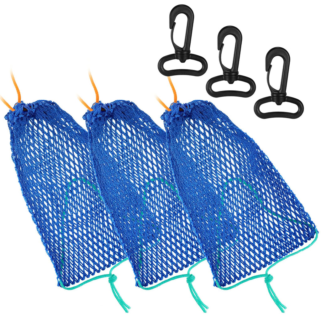 3 Pieces Crab Trap Bait Bags Outdoor Sports Style with 3 Pieces Rubber Locker for Fishing Crab Traps Catch - BeesActive Australia