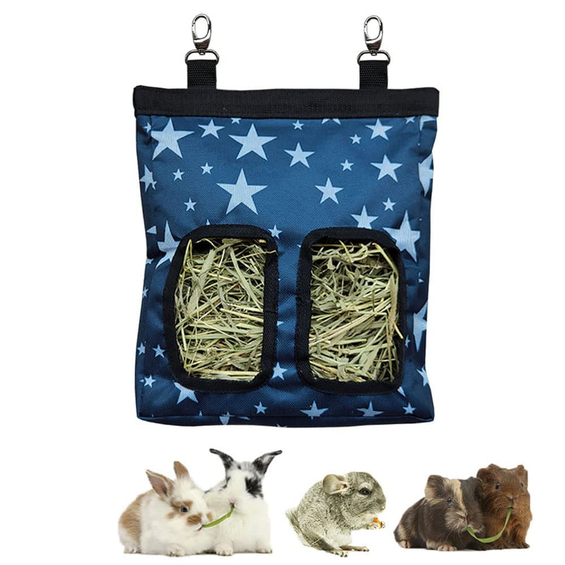 RIOUSSI Guinea Pig Hay Feeder, Hanging Rabbit Hay Feeder Bag for Guinea Pigs Bunnies Chinchillas. M - 13"x9"x2" Stars - BeesActive Australia