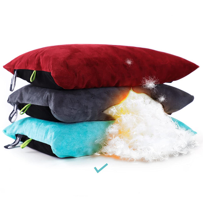 ZOOOBELIVES Down Filled Pillows for Camping/Travel, Washable Soft Cover, Camp Pillow for Neck & Lumbar Support On-The-Go, Ultralight & Compressible for Hiking Backpacking - AlpliveS2046 Blue Radiance - BeesActive Australia